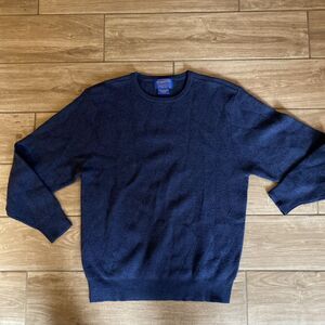 Pendleton Men's Long Sleeve Merino Wool Navy Blue Pullover Sweater Size Small